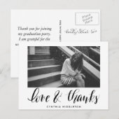 Foto van de moderne Afstuderen Love and Bedankt Ty Briefkaart (Voorkant / Achterkant)