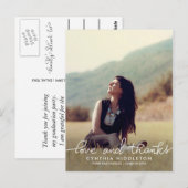 Foto van de moderne Afstuderen Love and Bedankt Ty Briefkaart (Voorkant / Achterkant)