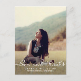 Foto van de moderne Afstuderen Love and Bedankt Ty Briefkaart