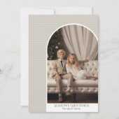 Foto van de moderne boog - dunne strepen kerstmis feestdagenkaart (Voorkant)