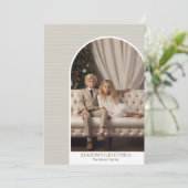 Foto van de moderne boog - dunne strepen kerstmis feestdagenkaart (Staand voorkant)