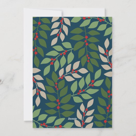Foto van de moderne boog - eucalyptustakken Kerstm Feestdagenkaart (Achterkant)