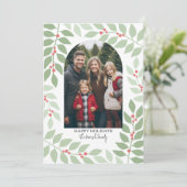 Foto van de moderne boog - whimsical-takken kerst feestdagenkaart (Staand voorkant)