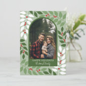 Foto van de moderne boog - whimsical-takken kerst feestdagenkaart (Staand voorkant)