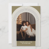 Foto van de moderne boog: zweefgetouwen met kerstm feestdagenkaart (Voorkant)