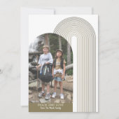 Foto van de moderne boog: zweefgetouwen met kerstm feestdagenkaart (Voorkant)