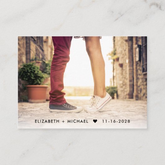 Foto van de moderne bruiloft QR Code Website Informatiekaartje (Achterkant)