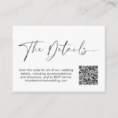 Foto van de moderne bruiloft QR Code Website Informatiekaartje (Voorkant)