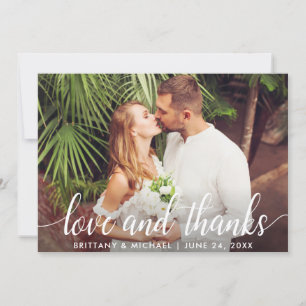 Foto van de moderne bruiloft van het Manuscript en Bedankkaart