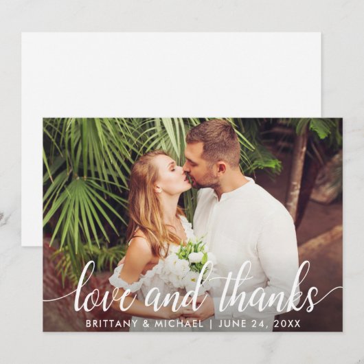 Foto van de moderne bruiloft van het Manuscript en Bedankkaart (Voorkant / Achterkant)