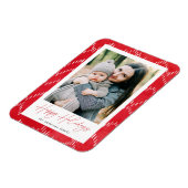 Foto van de moderne Dashed Red Waterverf Holiday Magneet (Linkerzijde)