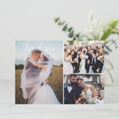 Foto van de moderne drie huwelijksdag kaart (Staand voorkant)