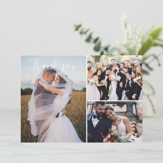 Foto van de moderne drie huwelijksdag kaart (Staand voorkant)