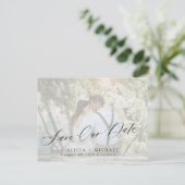 Foto van de moderne, elegante bruiloft, bespaar de briefkaart (Staand voorkant)