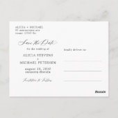 Foto van de moderne, elegante bruiloft, bespaar de briefkaart (Achterkant)