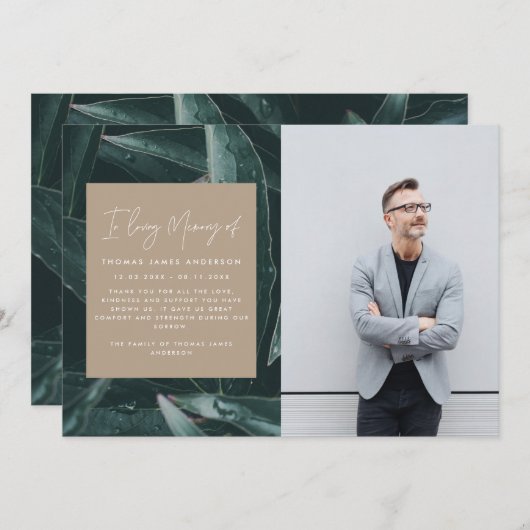 Foto van de moderne elegante grief-herinnering (Voorkant / Achterkant)