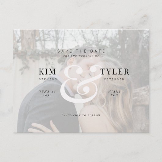 Foto van de moderne elegante QR CODE bruiloft, beh Aankondigingskaart (Voorkant)