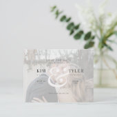 Foto van de moderne elegante QR CODE bruiloft, beh Aankondigingskaart (Staand voorkant)