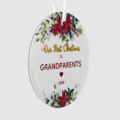 Foto van de moderne Floral Eerste Kerstmis Ornament (voorkant)