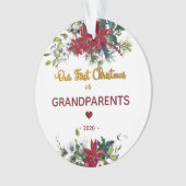 Foto van de moderne Floral Eerste Kerstmis Ornament (voorkant)