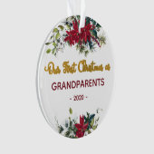 Foto van de moderne Floral Eerste Kerstmis Ornament (voorkant)