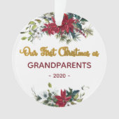 Foto van de moderne Floral Eerste Kerstmis Ornament (voorkant)
