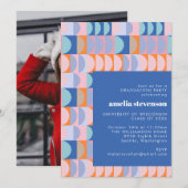 Foto van de moderne Geometrische Blauwe Lila Gradu Kaart (Voorkant / Achterkant)