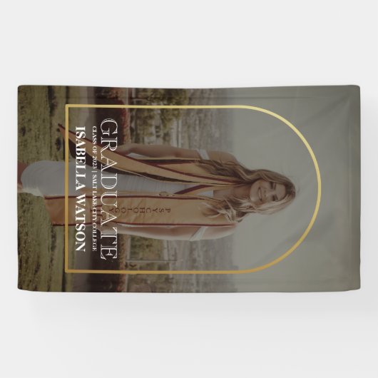 Foto van de Moderne Gold Arch-partij Spandoek (Horizontaal)