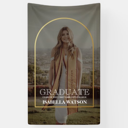 Foto van de Moderne Gold Arch-partij Spandoek (Verticaal)