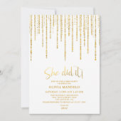 Foto van de moderne Gold Glitter-Afstudeerder Kaart (Voorkant)