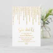 Foto van de moderne Gold Glitter-Afstudeerder Kaart (Staand voorkant)