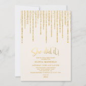 Foto van de moderne Gold Glitter-Afstudeerder Kaart (Voorkant)