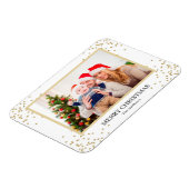 Foto van de moderne Gold Glitter Merry-kerstfamili Magneet (Linkerzijde)