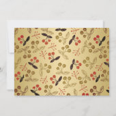 Foto van de moderne Gold Red Botanical kerstfamili Feestdagenkaart (Achterkant)
