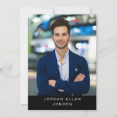 Foto van de moderne Golden Black Graduation Party Kaart (Achterkant)