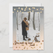 Foto van de moderne gouden sterren Holiday Kaart (Voorkant)