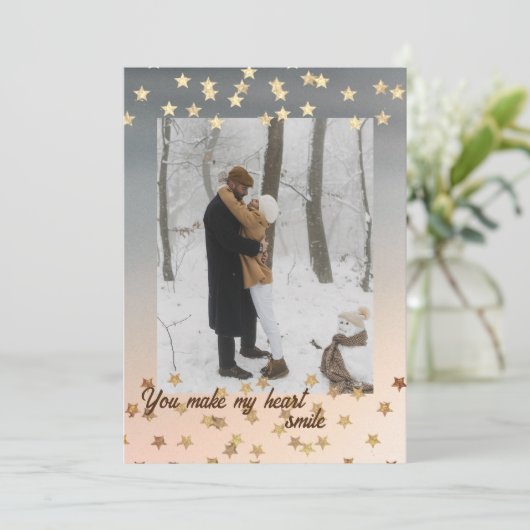 Foto van de moderne gouden sterren Holiday Kaart (Staand voorkant)