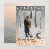 Foto van de moderne gouden sterren Holiday Kaart (Voorkant / Achterkant)