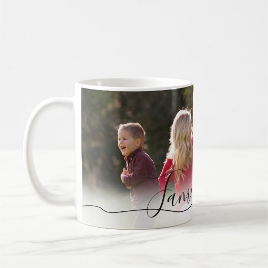 Foto van de moderne handschriftreeks koffiemok (Links)