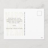 Foto van de moderne Happy New Year Chic Typography Feestdagenkaart (Achterkant)