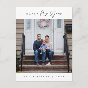 Foto van de moderne Happy New Year Greeting Family Briefkaart