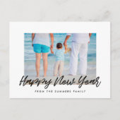 Foto van de moderne Happy New Year-vakantiefamilie Briefkaart (Voorkant)