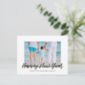 Foto van de moderne Happy New Year-vakantiefamilie Briefkaart (Staand voorkant)