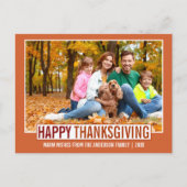 Foto van de moderne Happy Thanksgiving-familie Briefkaart (Voorkant)
