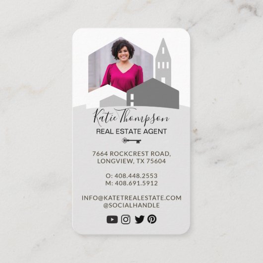 Foto van de moderne Home Professional Real Estate  Visitekaartje (Achterkant)