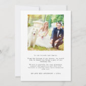 Foto van de moderne huwelijksdag 2 Dank je Bedankkaart (Achterkant)