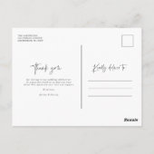 Foto van de moderne huwelijksdag Dank je | Navy Bl Briefkaart (Achterkant)