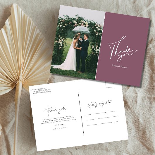 Foto van de moderne huwelijksdag Dank je | ROOS Briefkaart