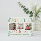 Foto van de moderne Joyful Kerstseizoenen Feestdagenkaart (Staand voorkant)