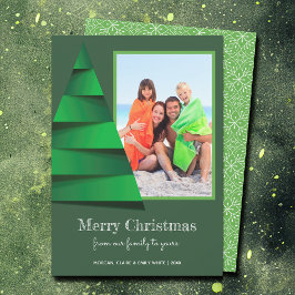 Foto van de moderne kerstboom feestdagenkaart